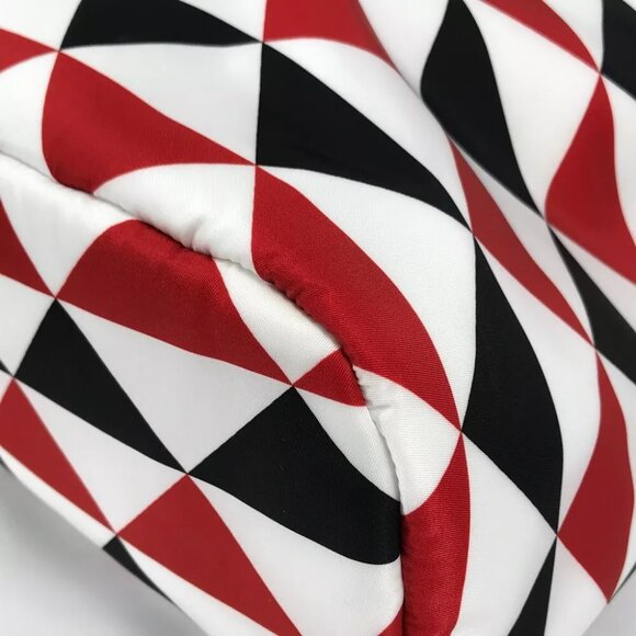 PRADA triangle logo plate Signeau print bag Backpack Nylon Red/White x Black - Picture 15 of 16